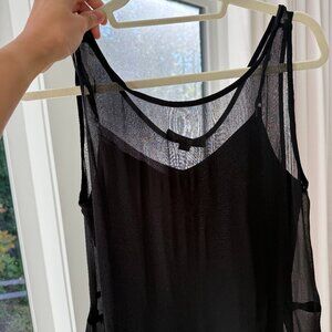 All Saints black sheer midi dress